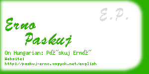 erno paskuj business card